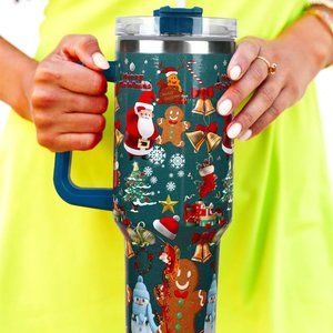 Christmas Pattern Print Large Tumbler